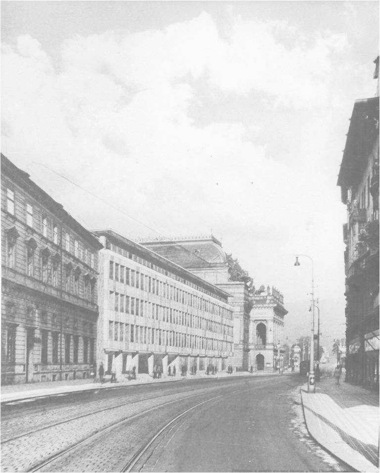 Návrh na novou budovu Národního divadla z roku 1960 od Zdeňka Přády, Jaroslava Štípka a Františka Troníčka. Všechny jejich návrhy vyhrály architektonické soutěže, až čtvrtý prohrál a k jejich návrhům nedošlo.