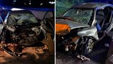 Vážná nehoda na D1: U Prahy se srazila dvě auta, řidiči se těžce zranili. Dálnice byla hodiny zavřená