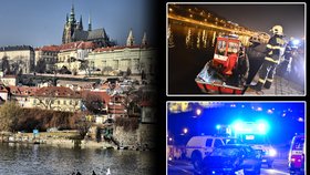 Po dramatické nehodě v Praze na Mánesově mostě, kdy auto smetlo dva chodce do řeky, pokračuje pátrání po jedné z obětí