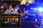 Po dramatické nehodě na Máněsově mostě v Praze pátrali záchranáři po dvou chodcích: Jednu ženu pak vylovili z Vltavy nedaleko nemocnice Na Františku