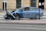 Nehoda v Sokolovské ulici v Praze. (28. srpna 2022)