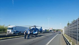 Dopravní nehoda na Štěrboholské spojce. (8. srpna 2022)