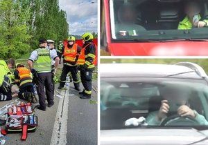 Řidiči si natáčeli tragickou nehodu na Strakonické, při které zemřeli dva muži. (20. května 2021)