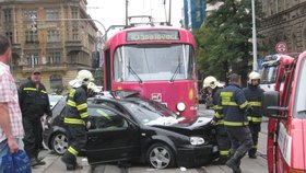 Tramvaj se srazila na I.P.Pavlova s autem