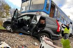 Nehoda na železničním přejezdu u Záp. (6. listopadu 2023)