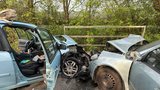 Vážná nehoda zkomplikovala provoz u Zlonína: Dvě sešrotovaná auta, čtyři zranění! 