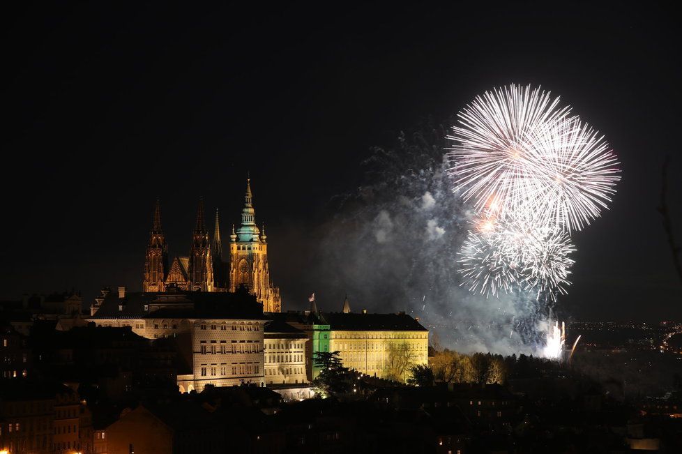 Novoroční ohňostroj v Praze, 2018