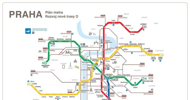 Takto má vypadat nový plán metra se čtyřmi linkami.