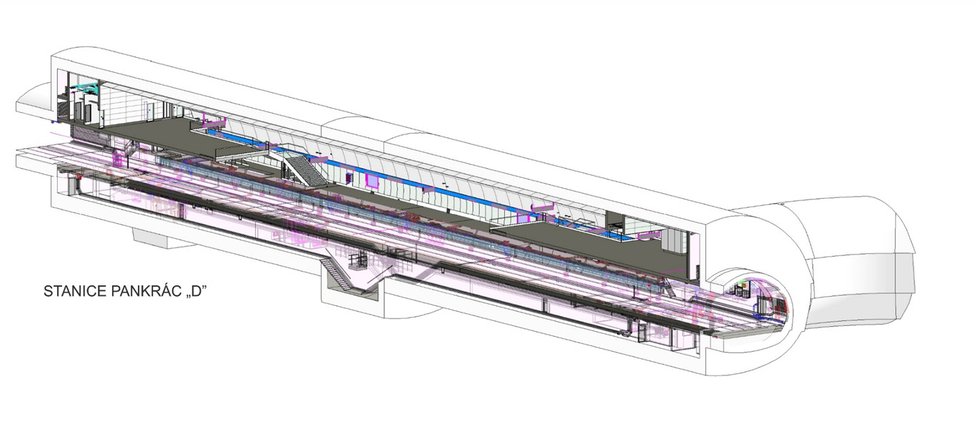 Model stanice Pankrác metro D.