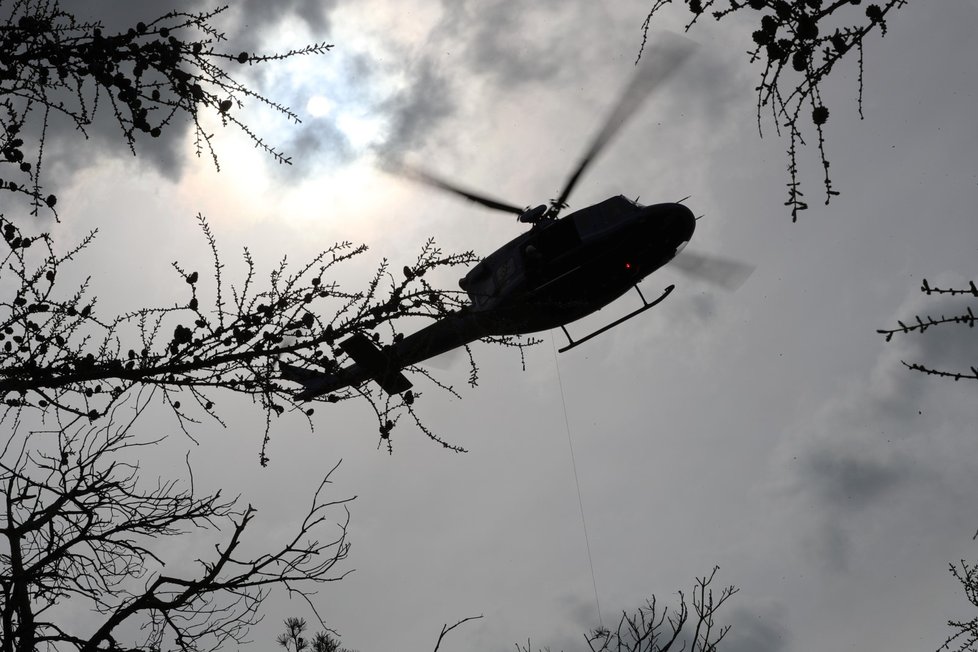 Paraglidista uvázl na stromě (14. dubna 2021).