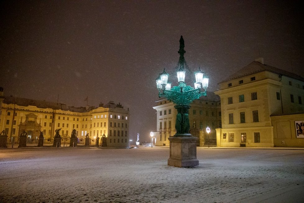 Sníh v Praze, 3. prosince 2020.