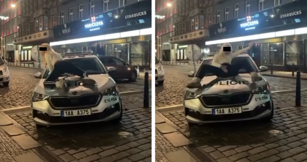 La rubia rodó sobre el capó del coche de policía y causó 20.000 daños. La rubia rodó sobre el capó del coche de policía y causó 20.000 daños.