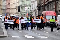 Řidiči troubili, nadávkami nešetřili: Hrstka aktivistů znovu pochodovala magistrálou