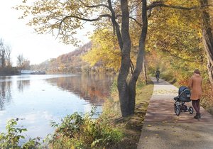 Vizualizace povltavské promenády.