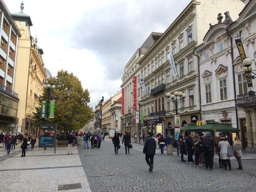 Ulice Na Příkopě v současnosti