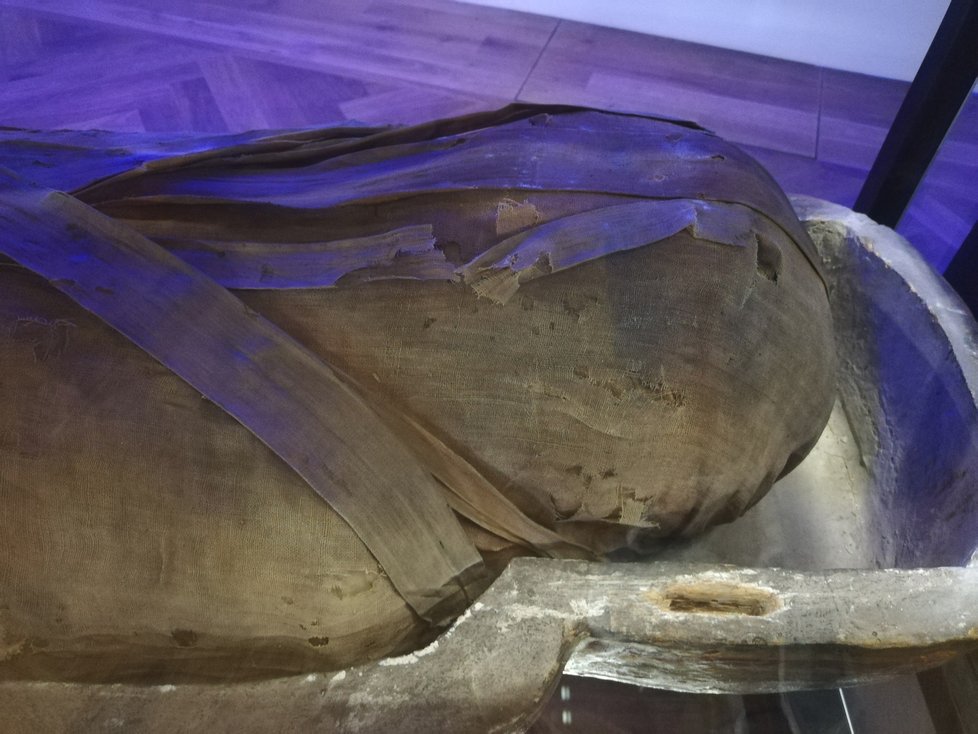Návštěvníci si mohou prohlédnout i mumifikovaná těla starých Egypťanů.