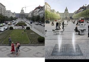 Václavské náměstí čeká proměna. Více místa pro chodce, méně pro auta a zavedení tramvajové linky.