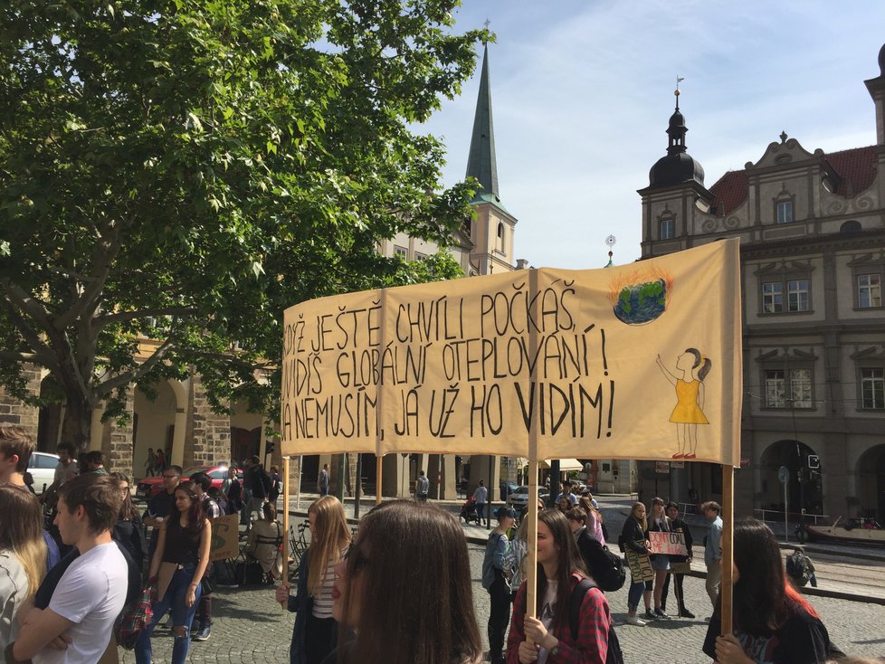 Demonstrace kvůli klimatu v Praze (archivní foto)