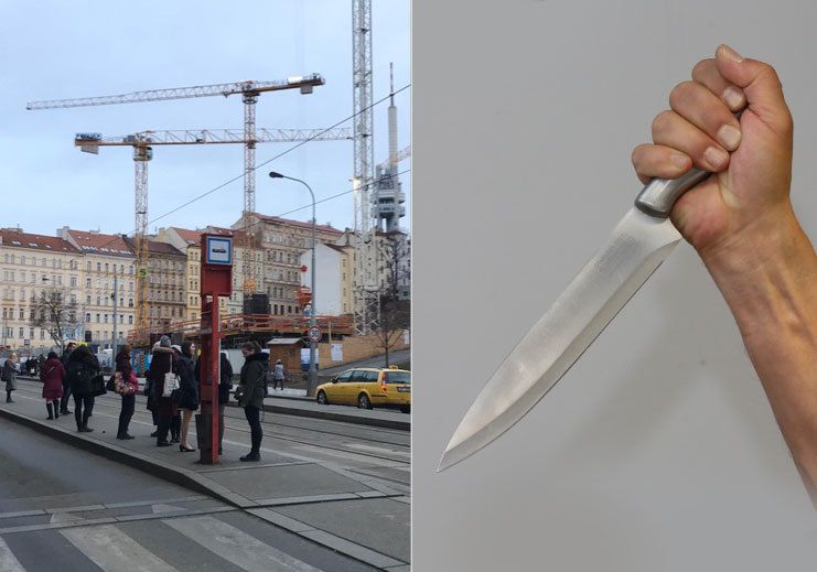 Na zastávce Husinecká na Žižkově zadrželi pražští policisté muže, který si jel vyřídit účty s jiným mužem. U sebe měl několik nožů.