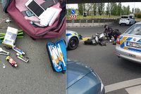 VIDEO: Zdrogovaný motorkář ujížděl pražským policistům: Pod vlivem neřídil poprvé