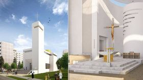 Na Barrandově budou mít nový, bílý kostel.