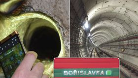 Nahlédněte do tunelu metra u stanice Bořislavka.