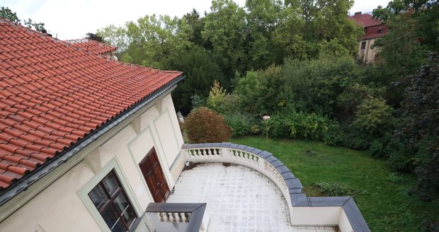Vista del jardín desde la terraza más alta. Vista del jardín desde la terraza más alta.