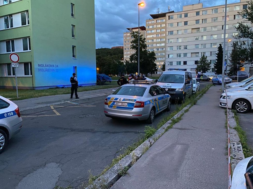 V pátek večer nalezl kolemjdoucí těžce zraněného muže na chodníku v Molákově ulici v Praze 8. Do prohledávání okolí se zapojili policisté se samopaly.