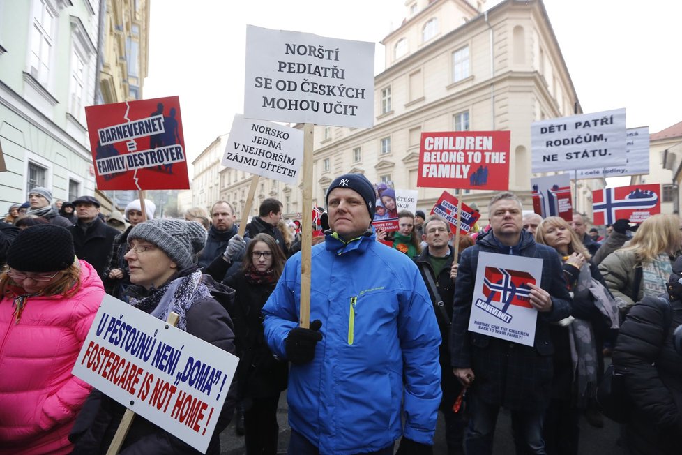 Pražský protest proti norské sociálce Barnevernet (16. 1. 2016)