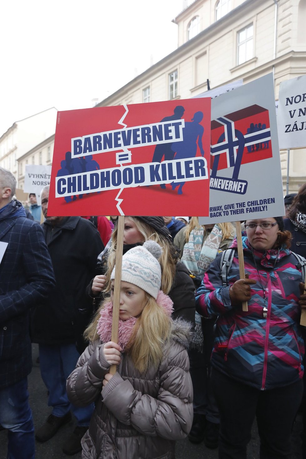 Pražský protest proti norské sociálce Barnevernet (16. 1. 2016)