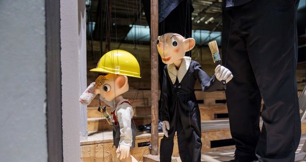 Průběh rekonstrukce v Divadle Spejbla a Hurvínka v Praze 6, 6. listopadu 2025.