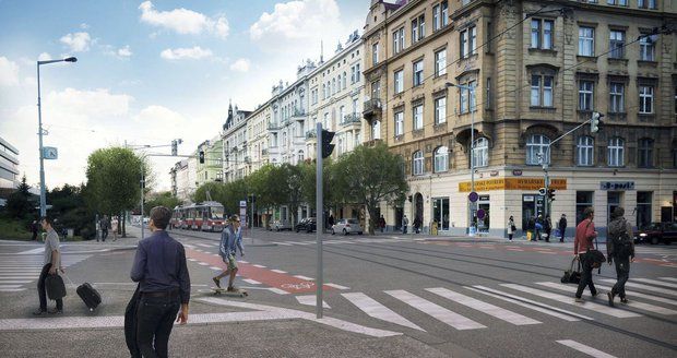 Vizualizace, jak by měla vypadat podoba Dukelských hrdinů a Veletržní po rekonstrukci.