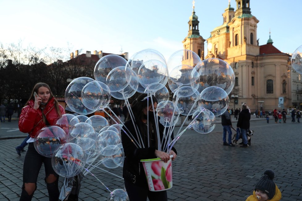 Silvestr 2020 na Staroměstském náměstí v Praze.