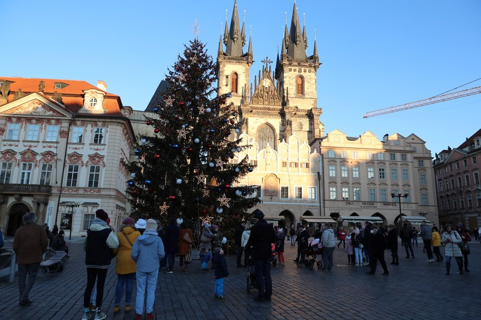 Silvestr 2020 na Staroměstském náměstí v Praze.