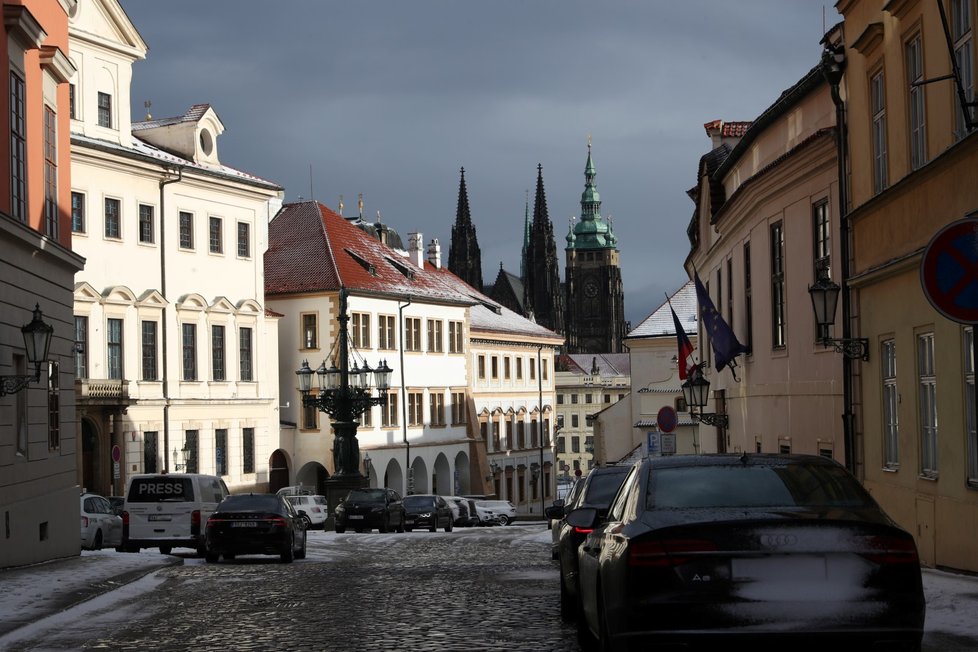 Prahou se prohnala sněhová bouře. (20. ledna 2022)