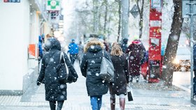 Pátek třináctého v Praze začalo i sněžit (13.12.2019)