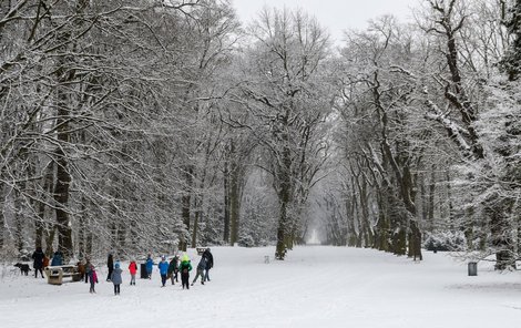 Prahu zasypal sníh. (4. března 2022)