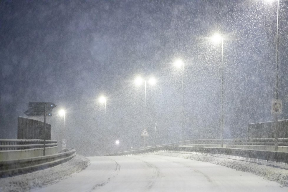Sníh v Praze (9. února 2021)