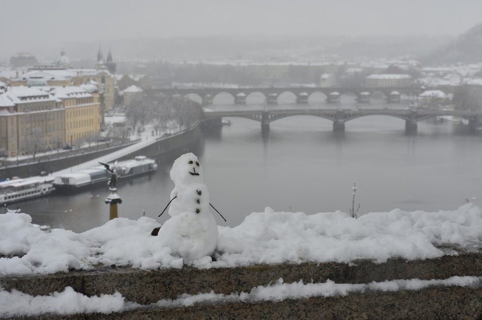 V Praze napadl sníh (3.2.2019)