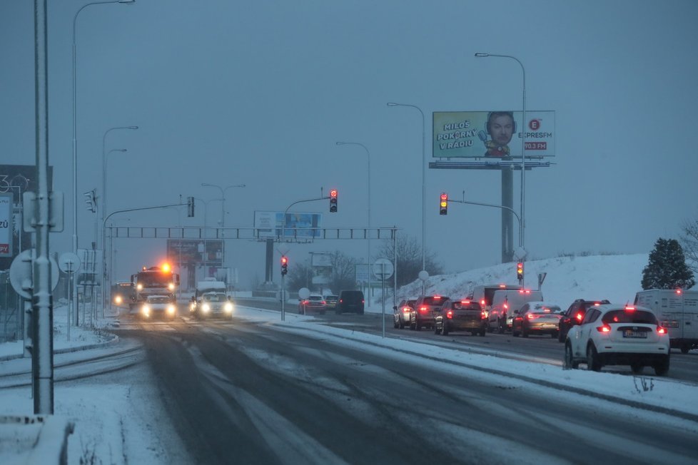 Sníh v Praze, 14. ledna 2021.