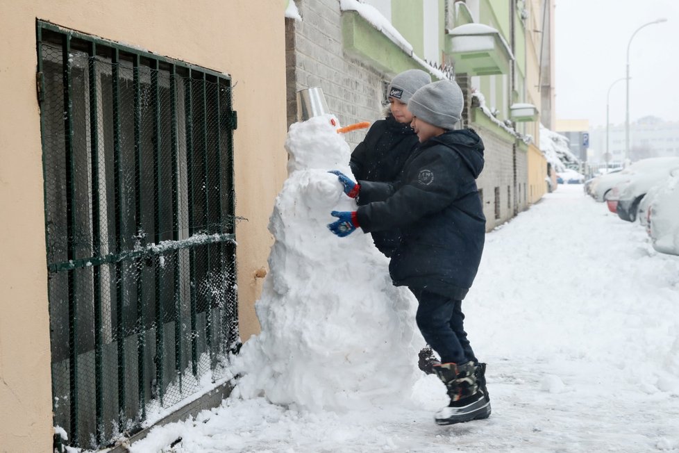 V Praze napadl sníh (3.2.2019)