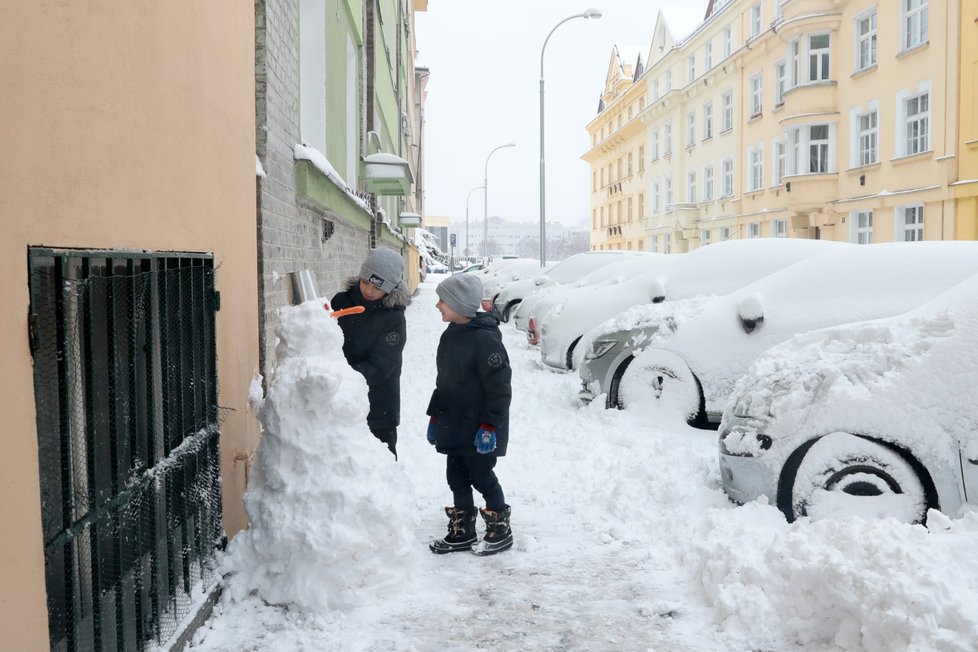 V Praze napadl sníh (3.2.2019)
