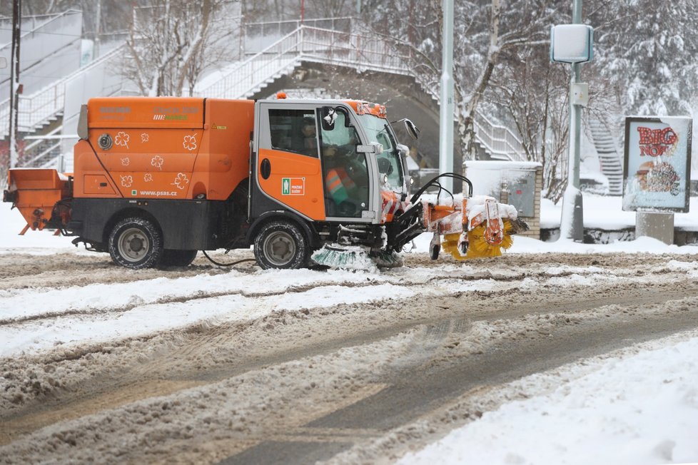 V Praze napadl sníh (3.2.2019)