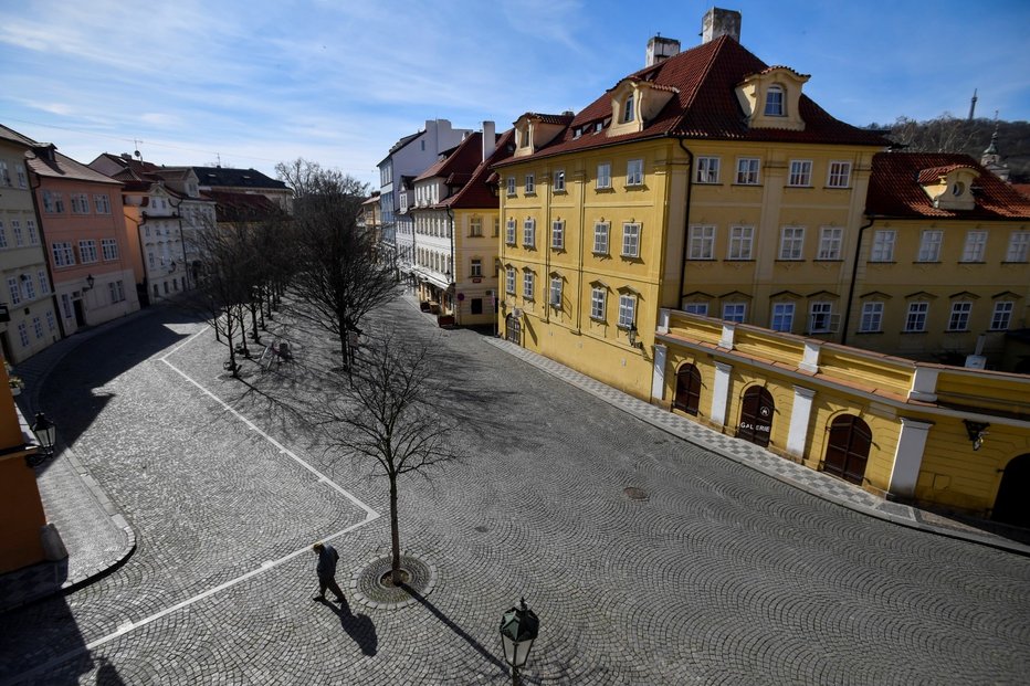 Historické centrum Prahy 16. března 2020.