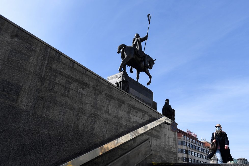 Historické centrum Prahy 16. března 2020.