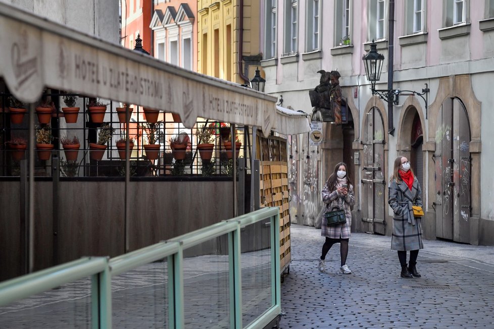 Historické centrum Prahy 16. března 2020.