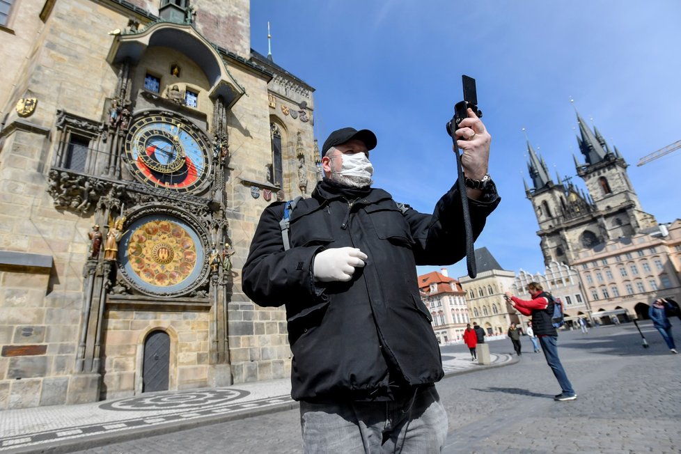 Historické centrum Prahy 16. března 2020.