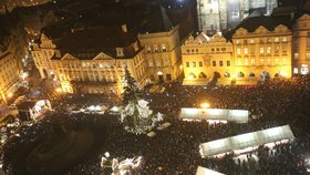 Rozsvícení vánočního stromu na Staroměstském náměstí v Praze - 2016