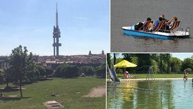 Pražané zažili první parný den: Teploty na silnici dosahovaly 50°C, v Radotíně se koupali