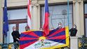 Pražští politici vyvěsili na radnici tibetskou vlajku, 10. března 2021.